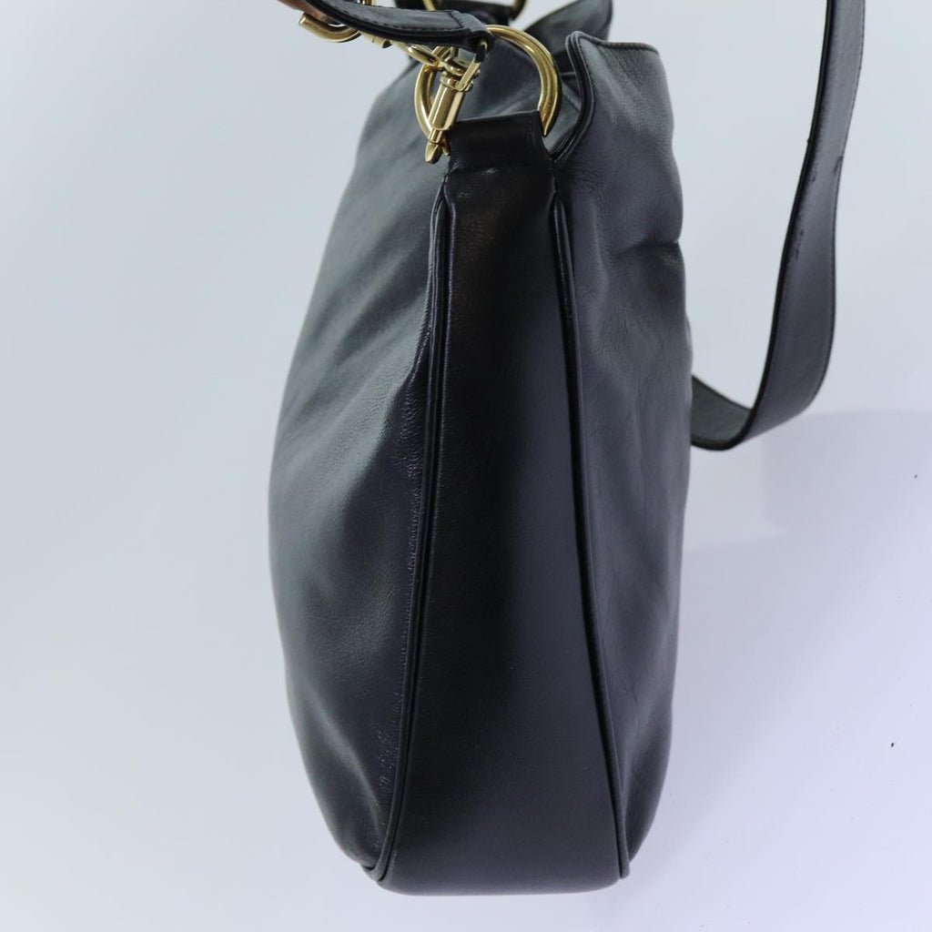 GUCCI Bamboo Hand Bag Leather 2way Black ep3954