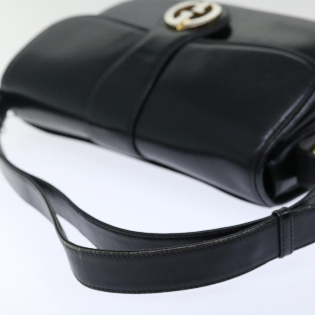 GUCCI Shoulder Bag Leather Black ep3958