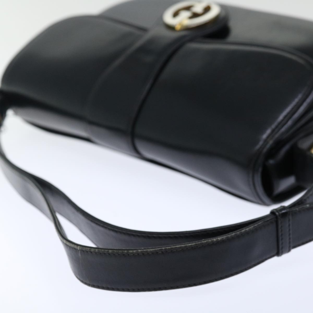 GUCCI Shoulder Bag Leather Black ep3958