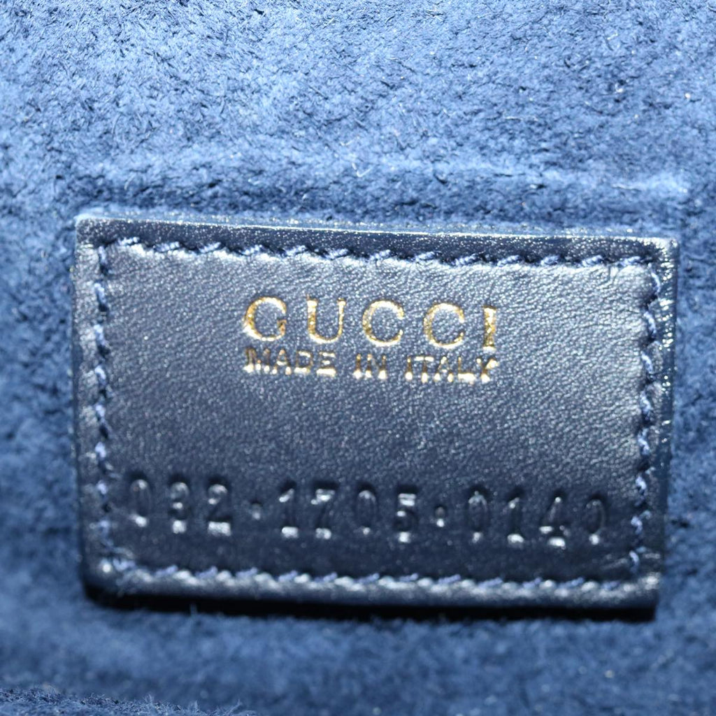 GUCCI Vanity Cosmetic Pouch Suede Navy 032 1705 0140 ep3985