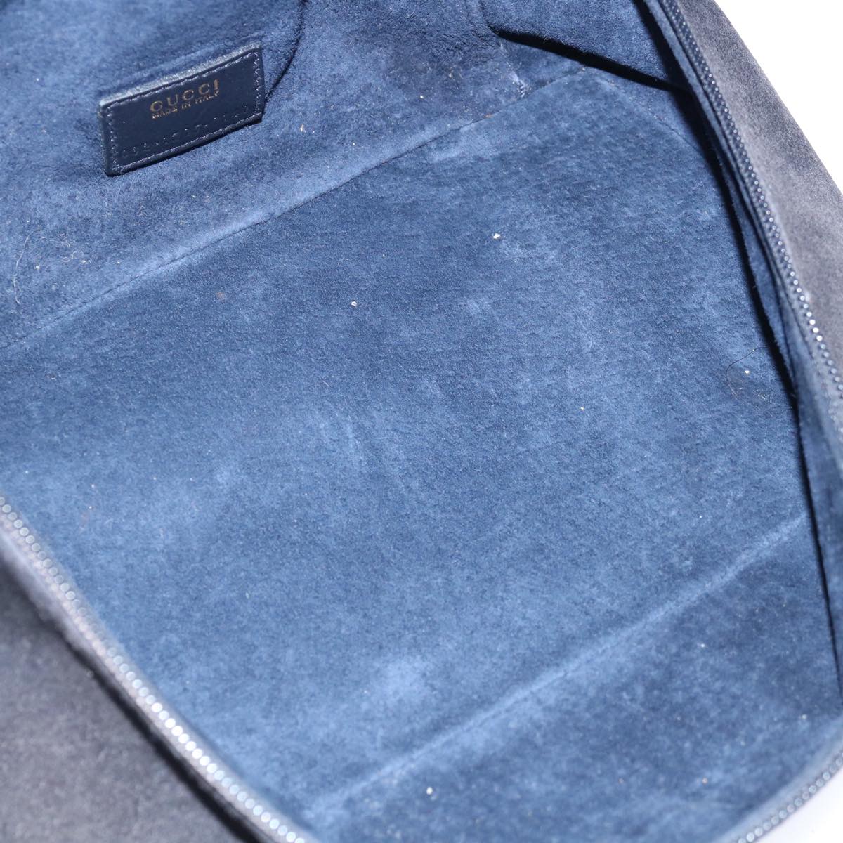 GUCCI Vanity Cosmetic Pouch Suede Navy 032 1705 0140 ep3985