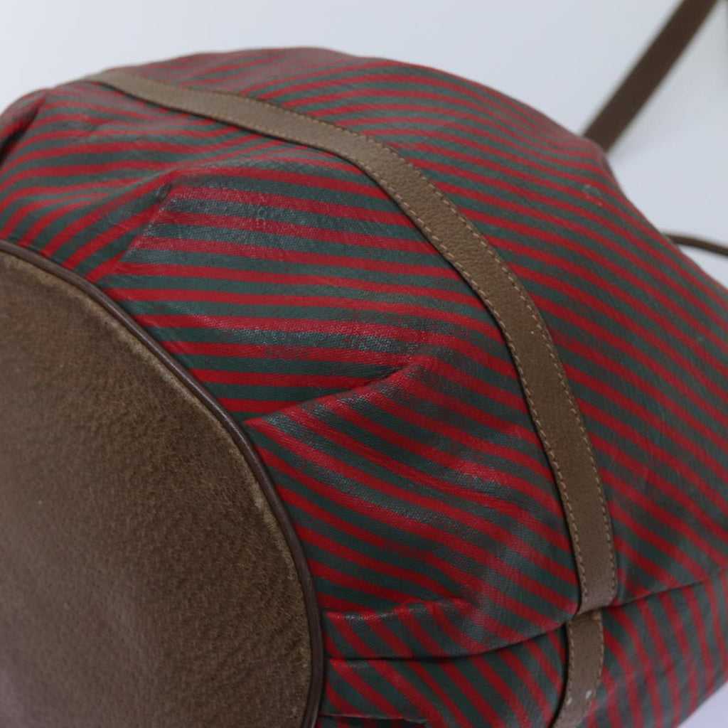 GUCCI Shoulder Bag Coated Canvas Red Green ep4031