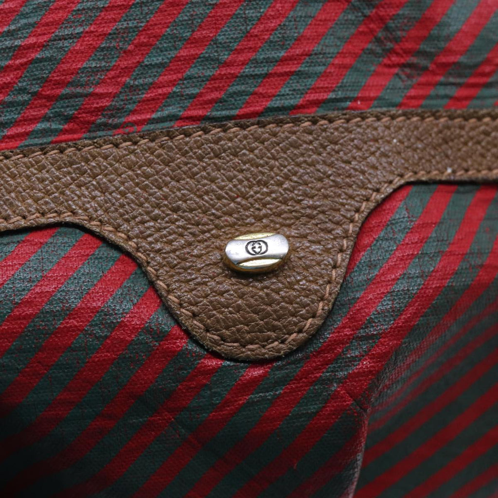 GUCCI Shoulder Bag Coated Canvas Red Green ep4031