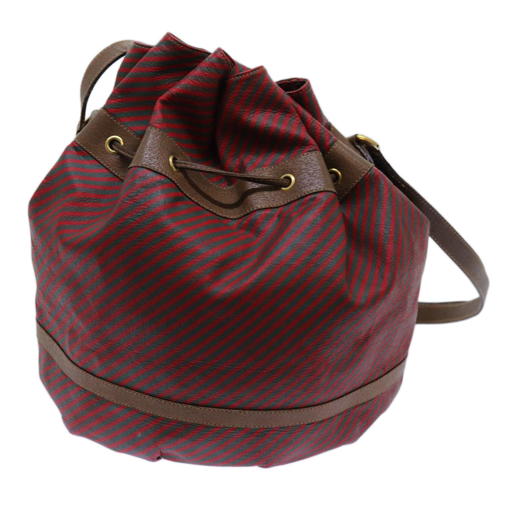 GUCCI Shoulder Bag Coated Canvas Red Green ep4031