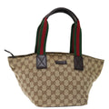 GUCCI GG Canvas Web Sherry Line Hand Bag Beige Red Green 181228 ep4035