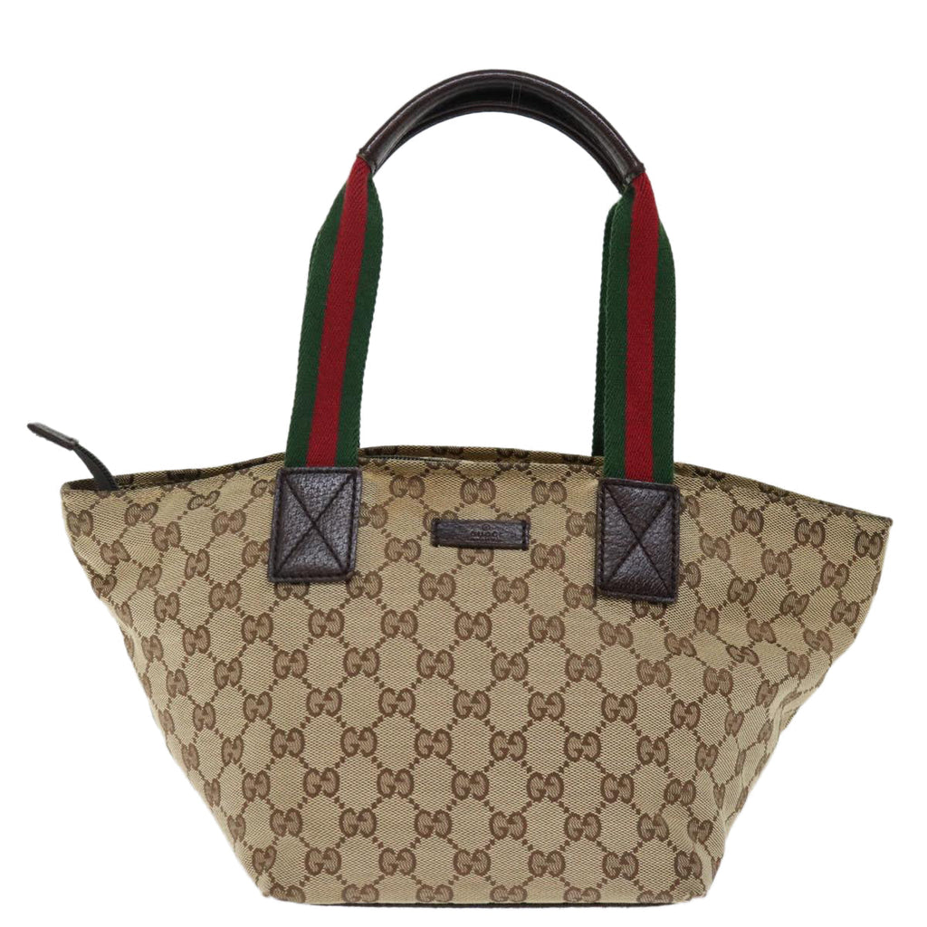 GUCCI GG Canvas Web Sherry Line Hand Bag Beige Red Green 181228 ep4035