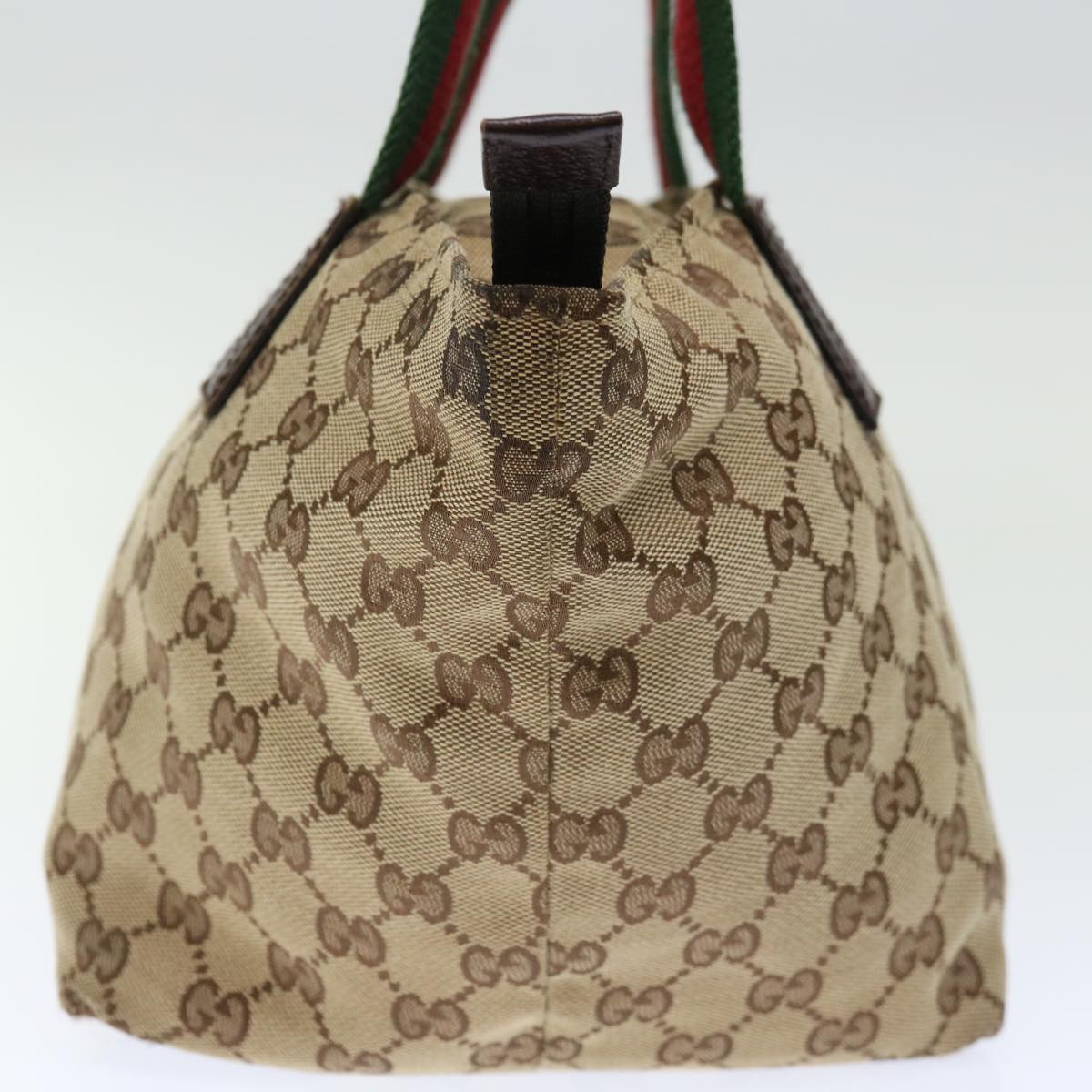 GUCCI GG Canvas Web Sherry Line Hand Bag Beige Red Green 181228 ep4035