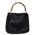 GUCCI Bamboo Hand Bag Leather Black 001 1638 ep4038