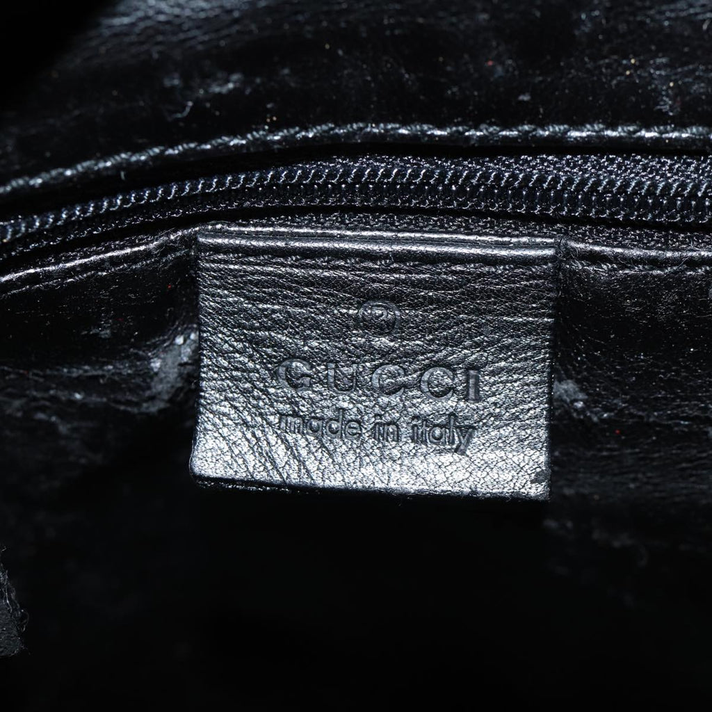 GUCCI Bamboo Hand Bag Leather Black 001 1638 ep4038