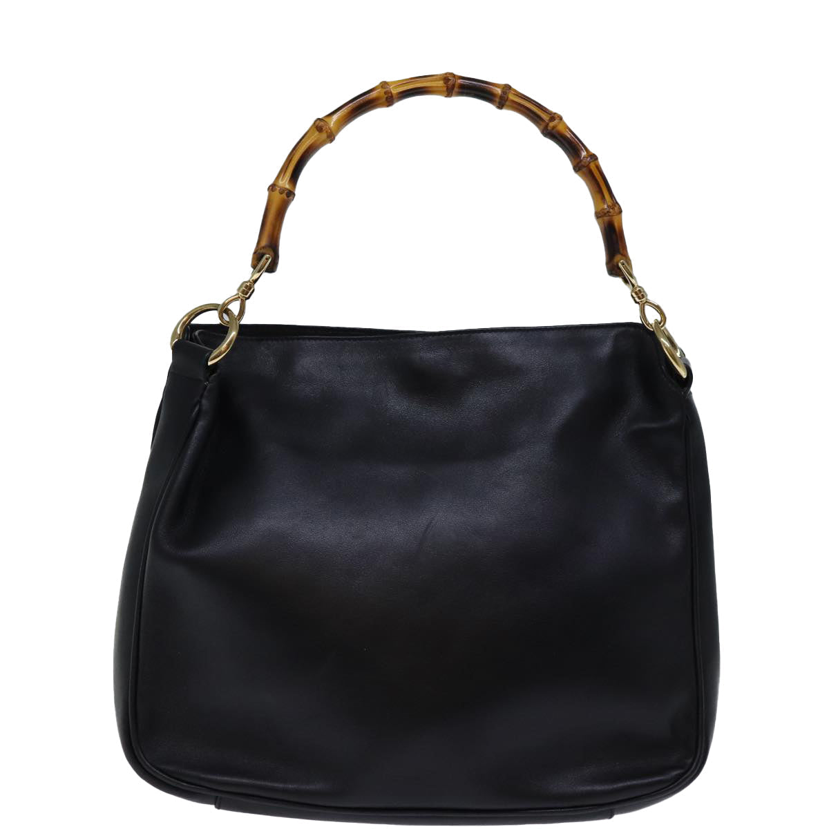 GUCCI Bamboo Hand Bag Leather Black 001 1638 ep4038
