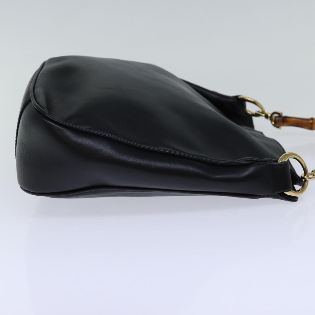 GUCCI Bamboo Hand Bag Leather Black 001 1638 ep4038