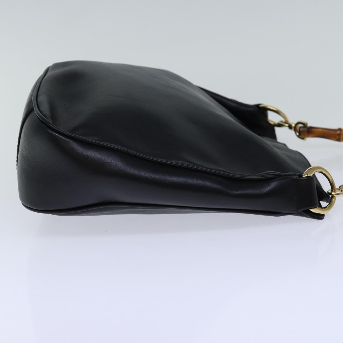 GUCCI Bamboo Hand Bag Leather Black 001 1638 ep4038