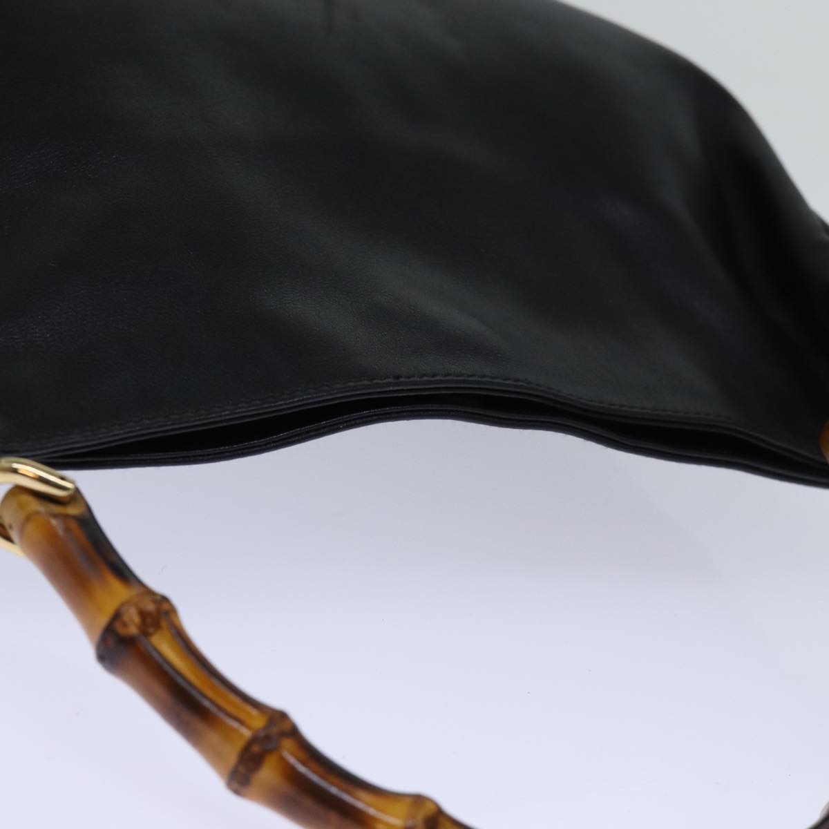 GUCCI Bamboo Hand Bag Leather Black 001 1638 ep4038