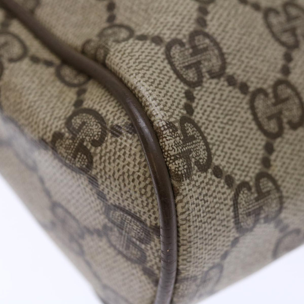 GUCCI GG Supreme Web Sherry Line Clutch Bag PVC Beige Red Green ep4046