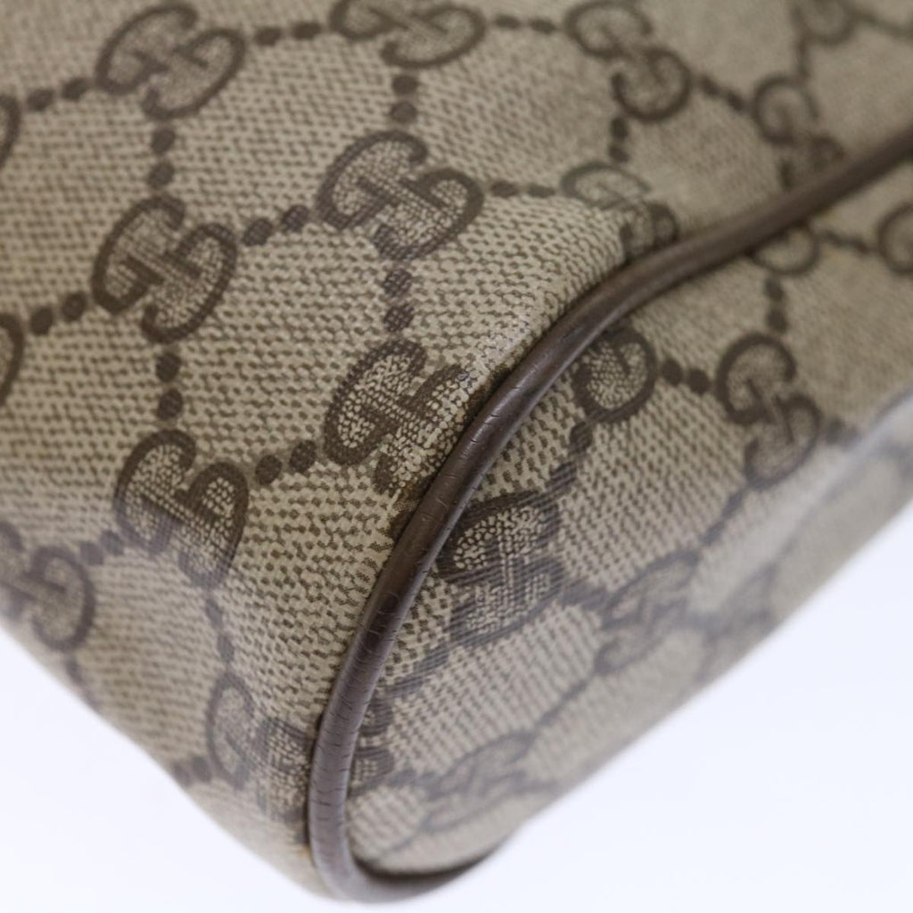GUCCI GG Supreme Web Sherry Line Clutch Bag PVC Beige Red Green ep4046