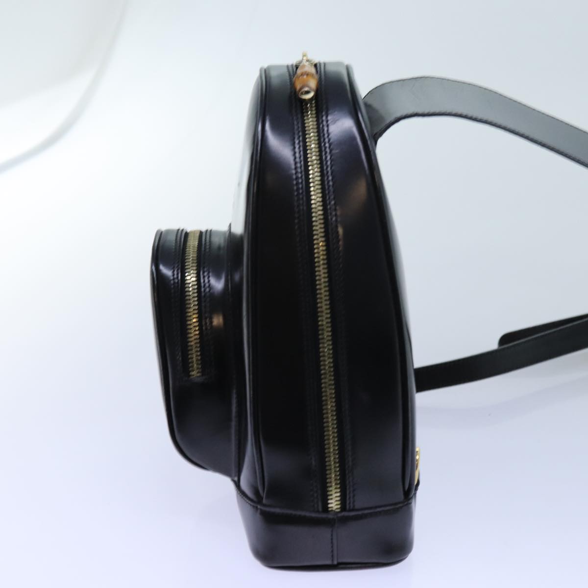 GUCCI Bamboo Body Bag Enamel Black 003 3444 0127 ep4050