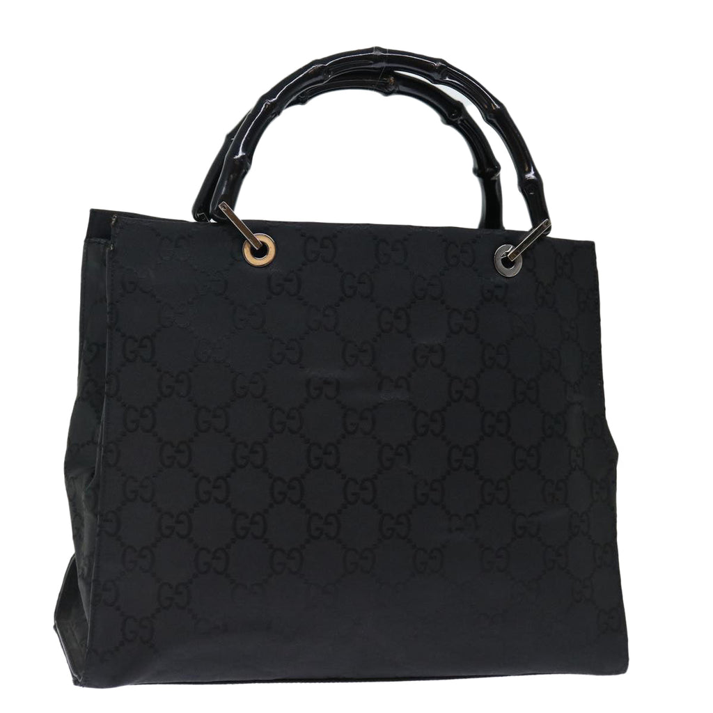 GUCCI Bamboo GG Canvas Hand Bag Nylon Black 002 1010 3754 ep4051