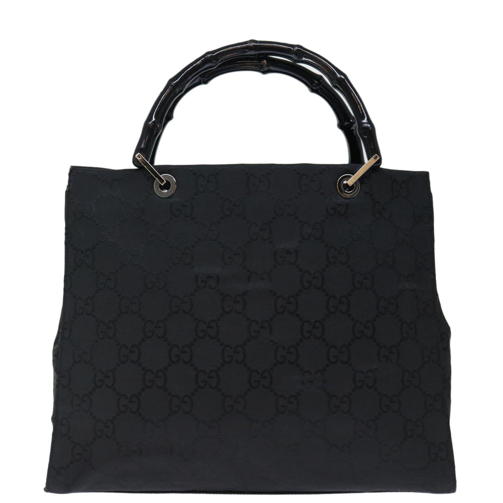 GUCCI Bamboo GG Canvas Hand Bag Nylon Black 002 1010 3754 ep4051
