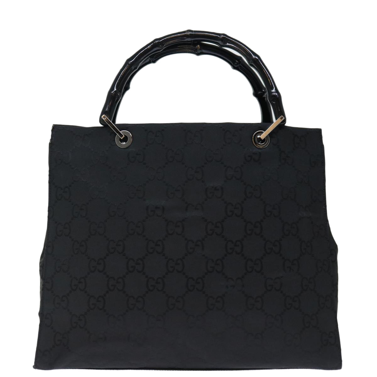 GUCCI Bamboo GG Canvas Hand Bag Nylon Black 002 1010 3754 ep4051