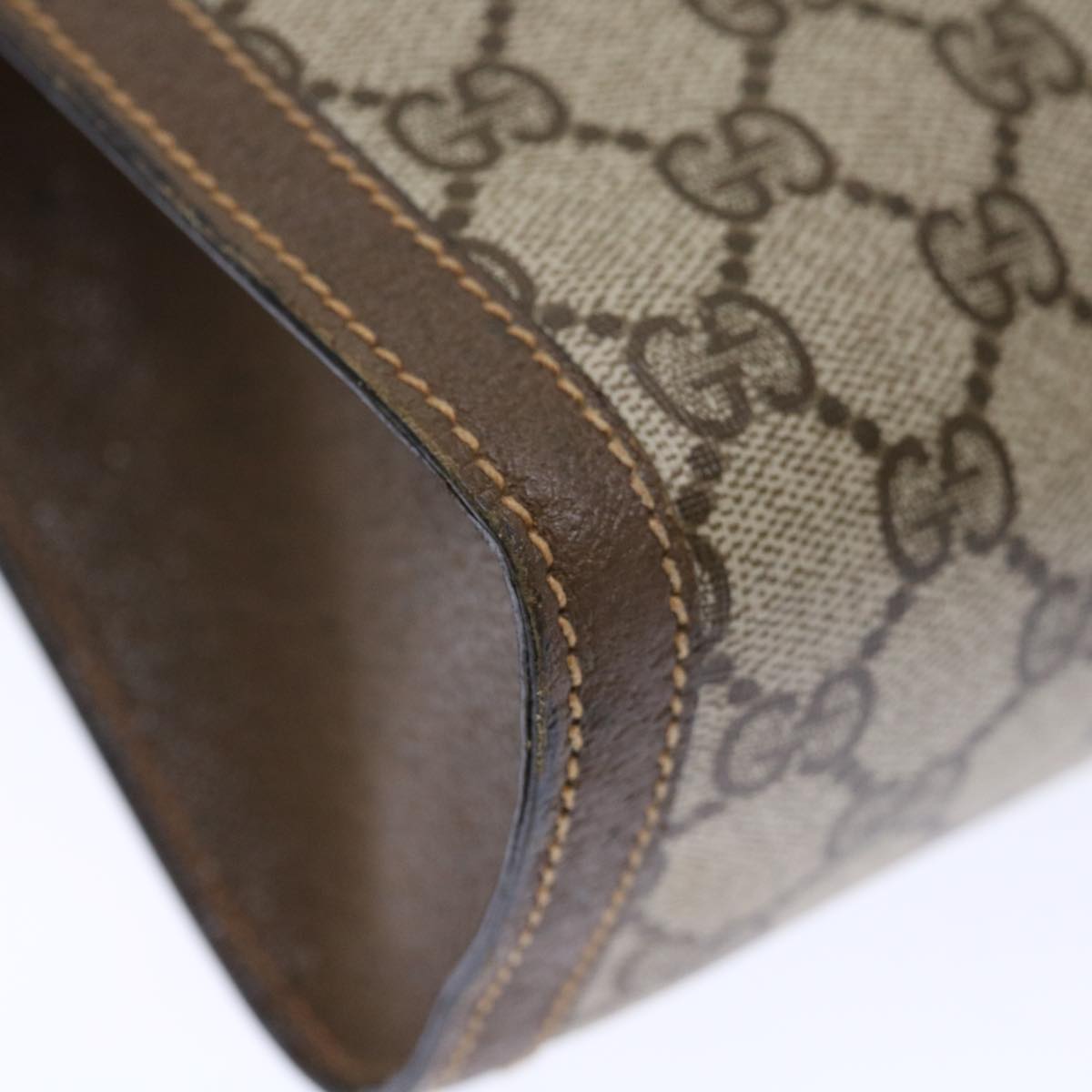 GUCCI GG Supreme Web Sherry Line Clutch Bag PVC Beige Red 89 01 007 ep4065