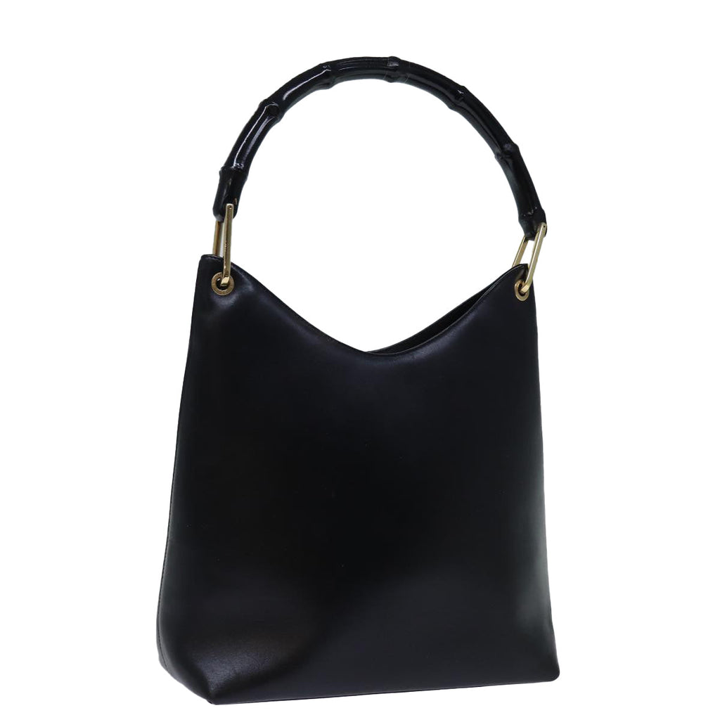 GUCCI Bamboo Shoulder Bag Leather Black 001 3007 ep4071