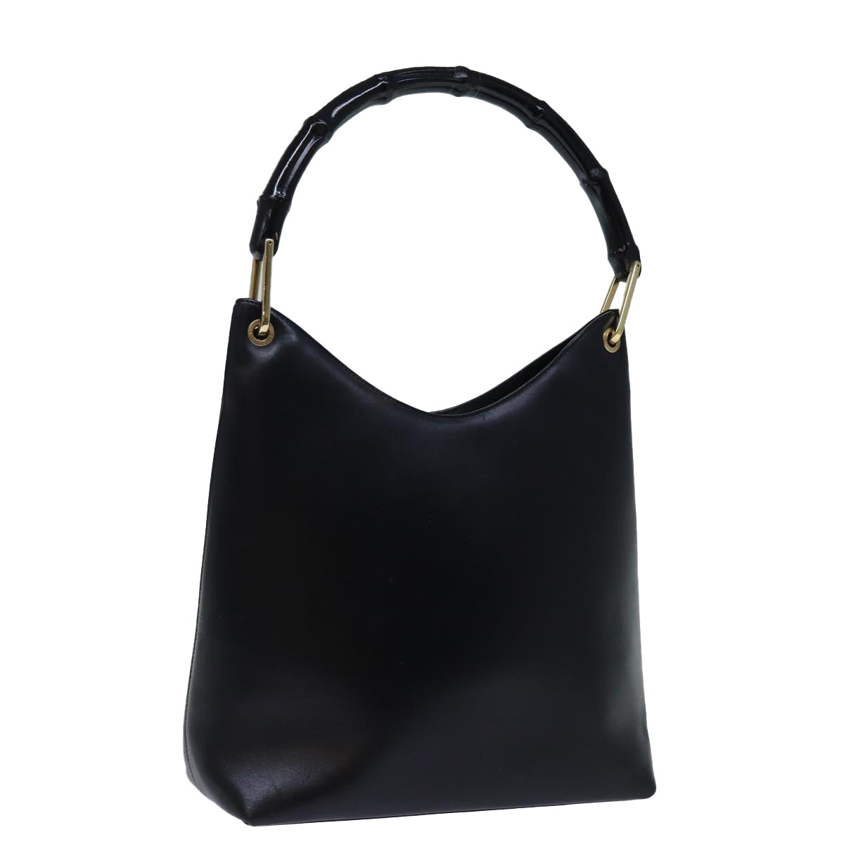 GUCCI Bamboo Shoulder Bag Leather Black 001 3007 ep4071