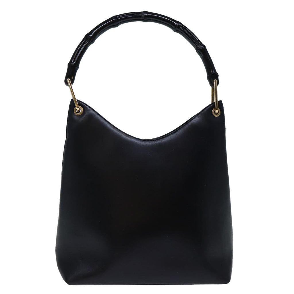 GUCCI Bamboo Shoulder Bag Leather Black 001 3007 ep4071