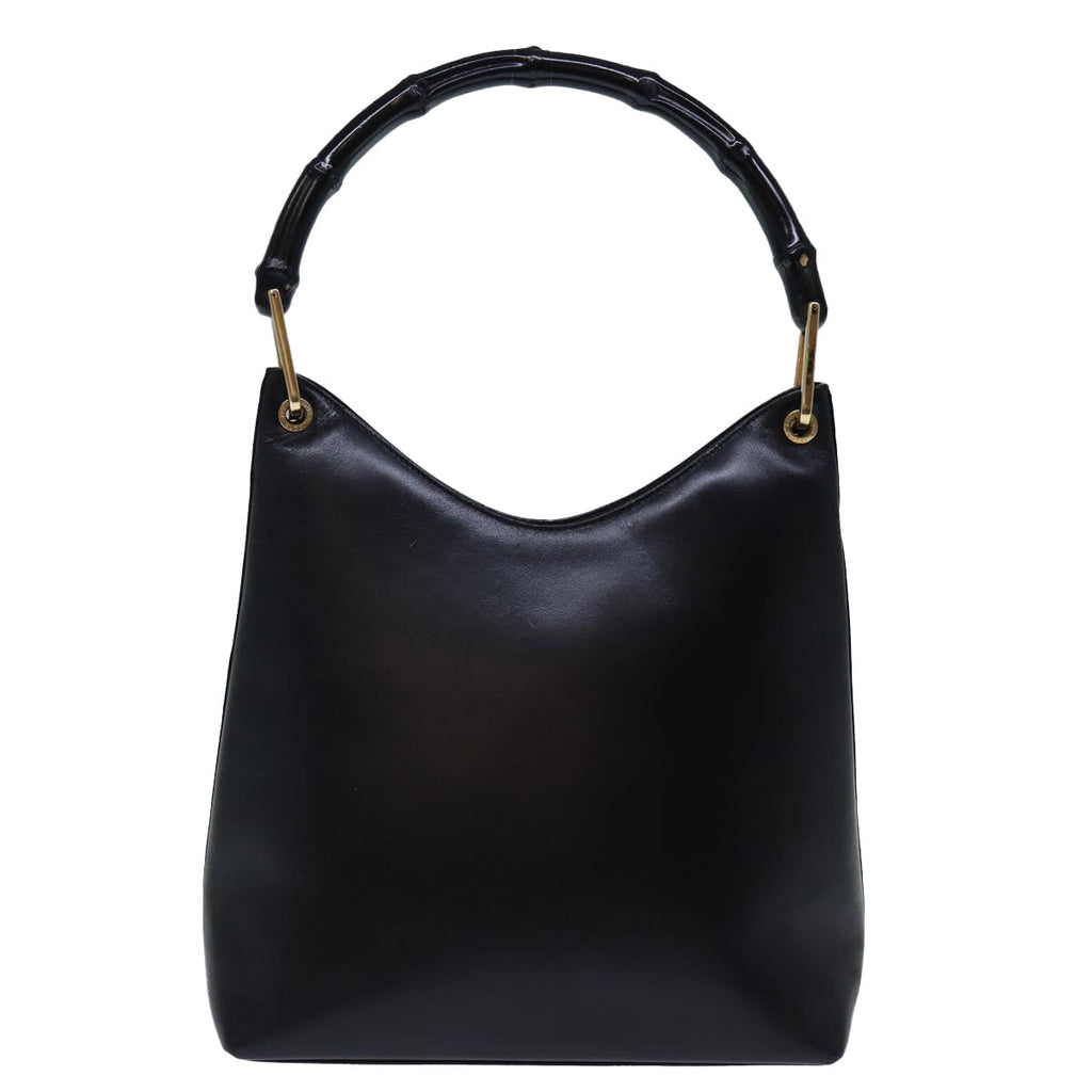 GUCCI Bamboo Shoulder Bag Leather Black 001 3007 ep4071