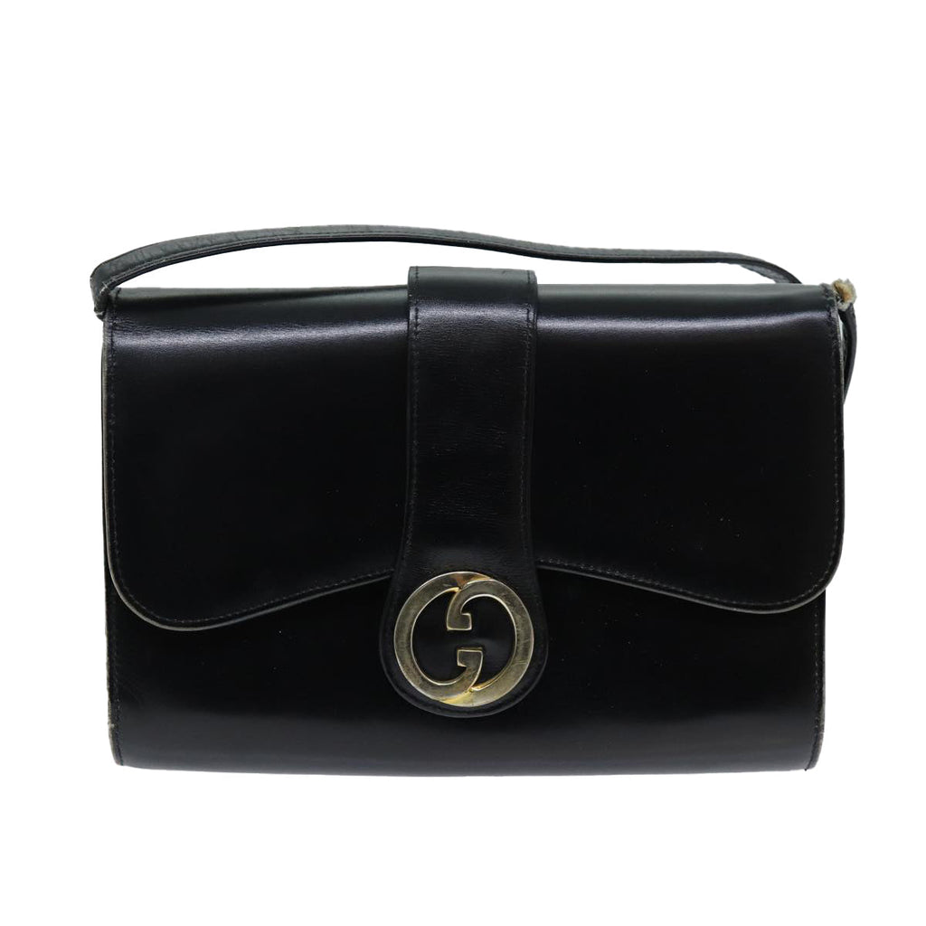 GUCCI Shoulder Bag Leather Black ep4082
