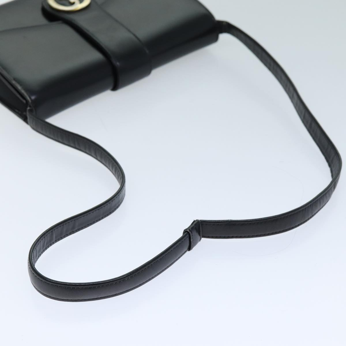 GUCCI Shoulder Bag Leather Black ep4082