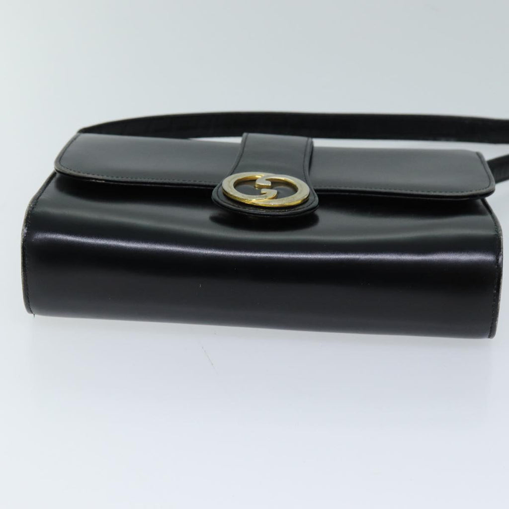 GUCCI Shoulder Bag Leather Black ep4082