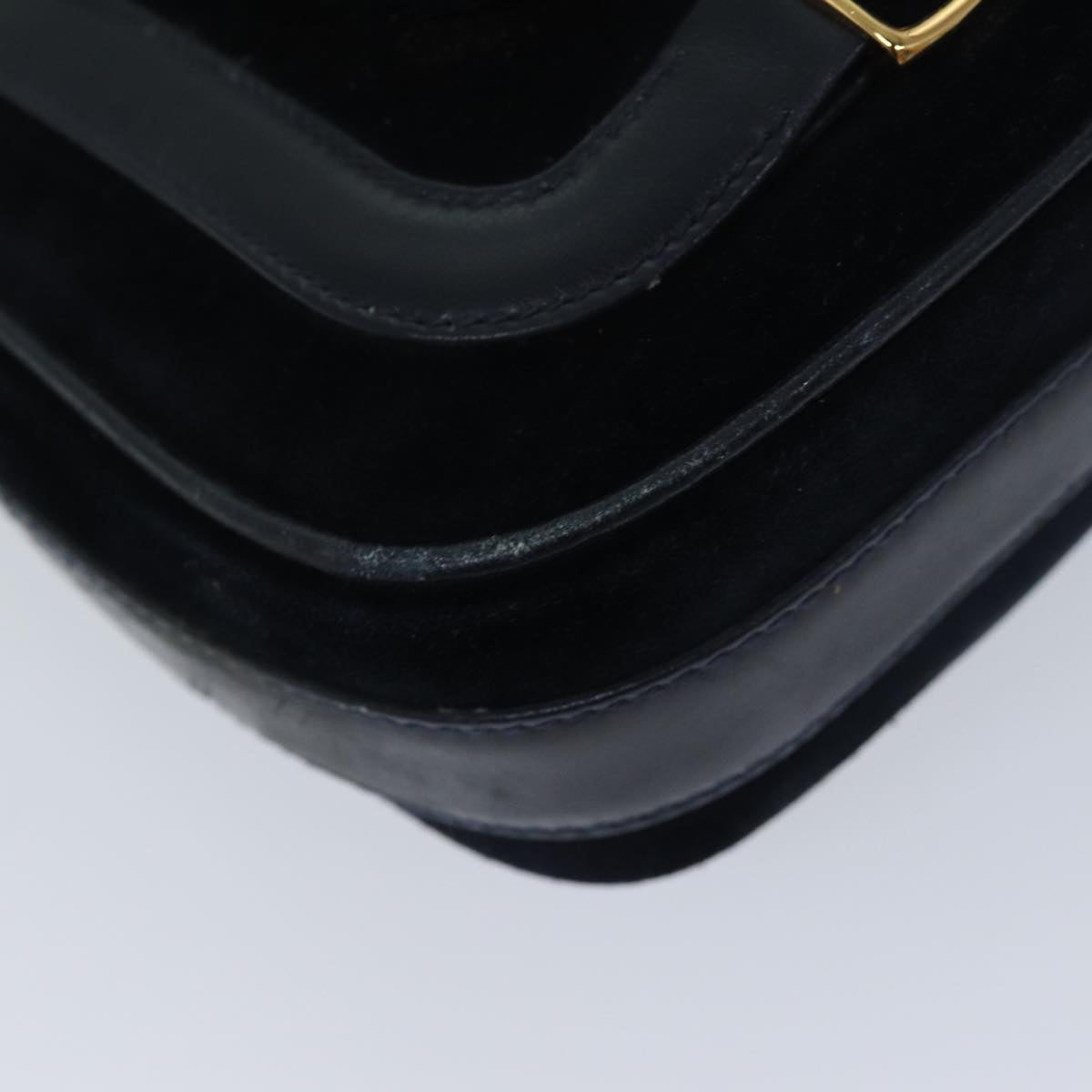 GUCCI Shoulder Bag Suede Navy ep4087
