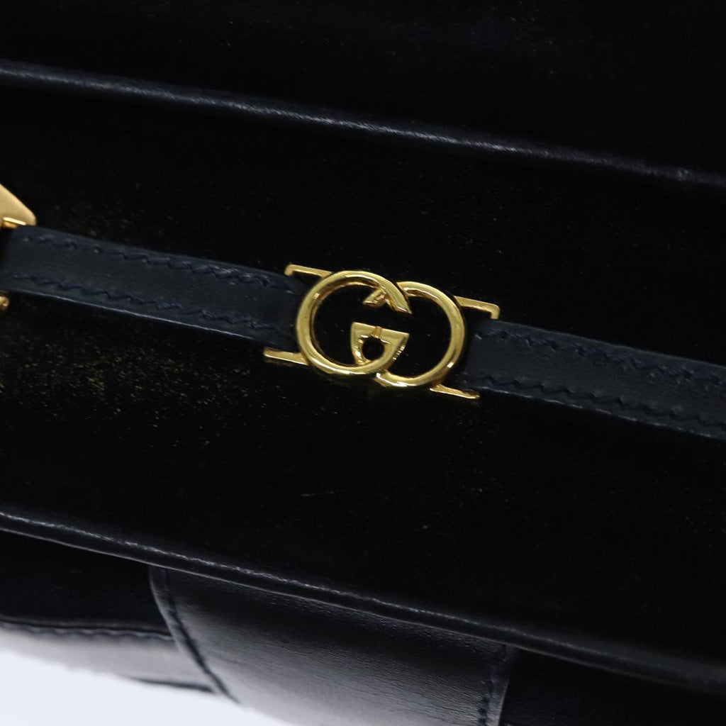 GUCCI Shoulder Bag Suede Navy ep4087