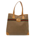 GUCCI Micro GG Supreme Web Sherry Line Tote Bag Beige 002 983 0174 ep4088