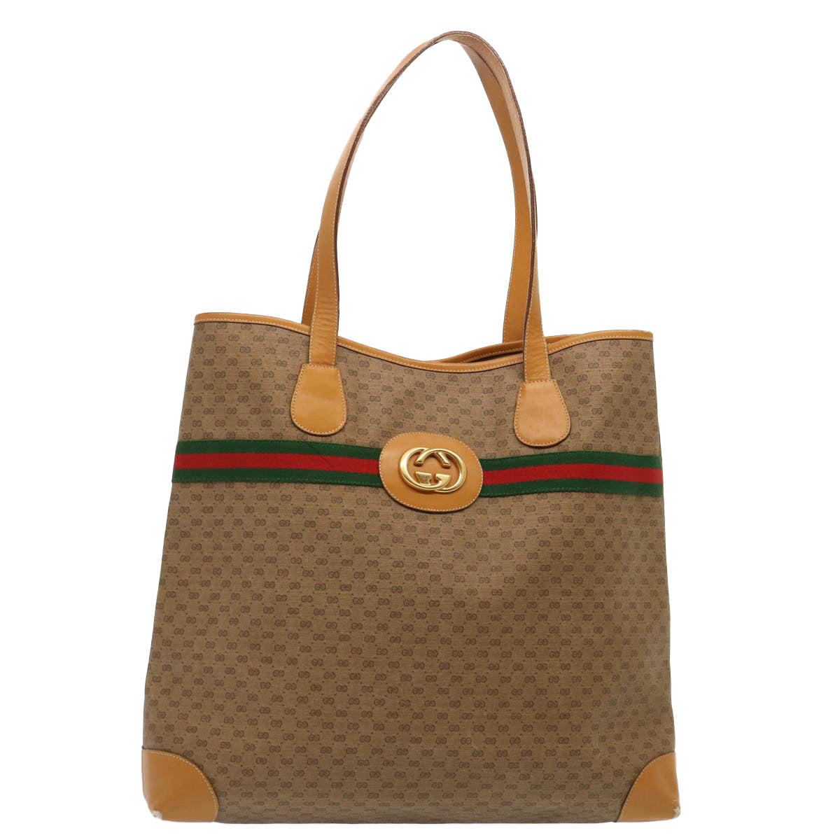 GUCCI Micro GG Supreme Web Sherry Line Tote Bag Beige 002 983 0174 ep4088