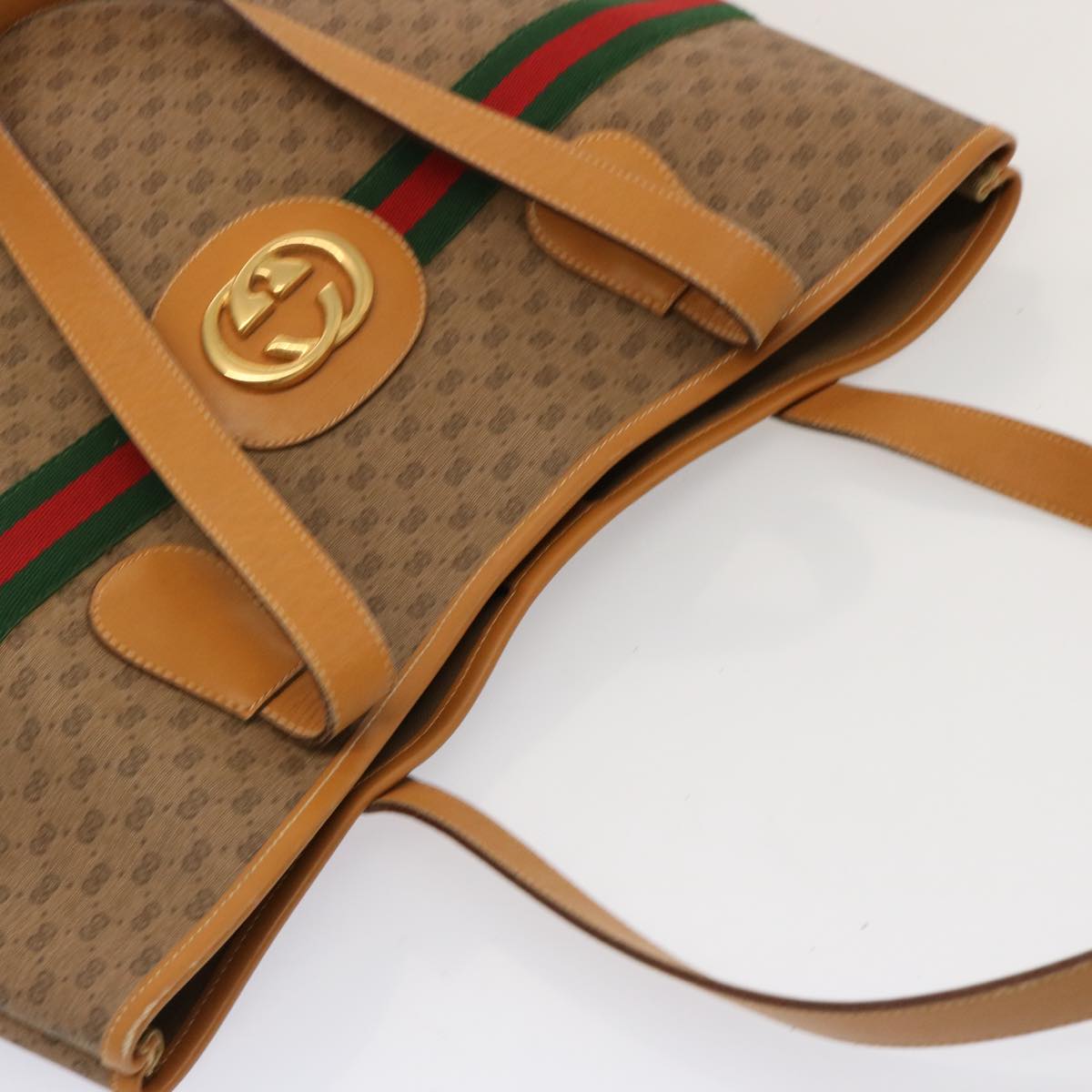 GUCCI Micro GG Supreme Web Sherry Line Tote Bag Beige 002 983 0174 ep4088