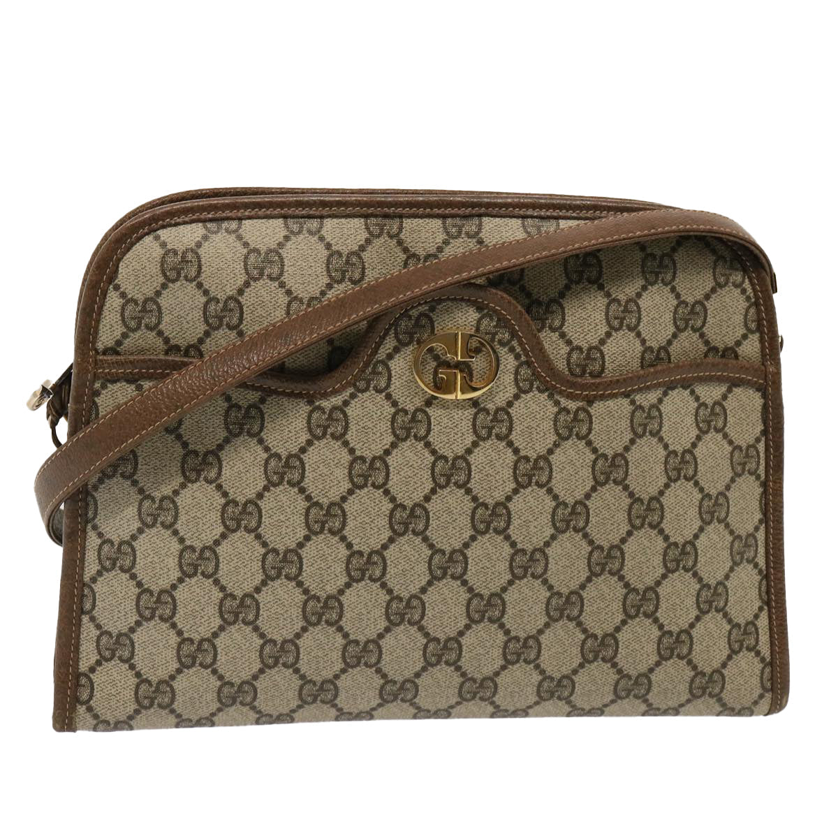 GUCCI GG Supreme Shoulder Bag PVC Beige ep4090