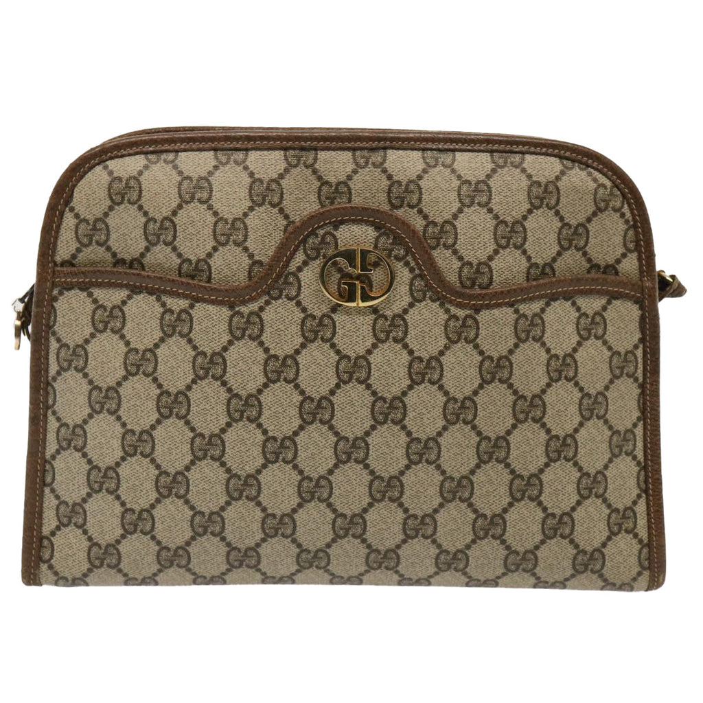 GUCCI GG Supreme Shoulder Bag PVC Beige ep4090