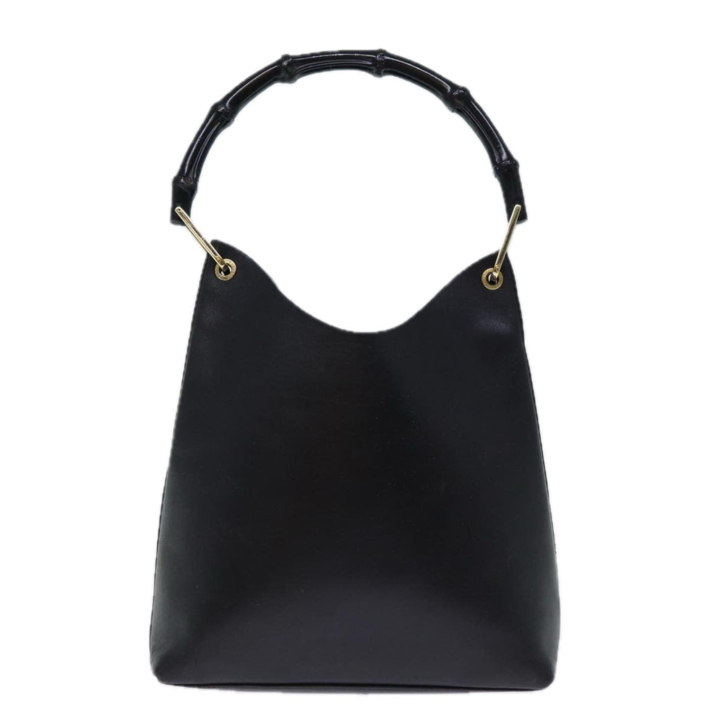 GUCCI Bamboo Shoulder Bag Leather Black 001 2113 1880 ep4100