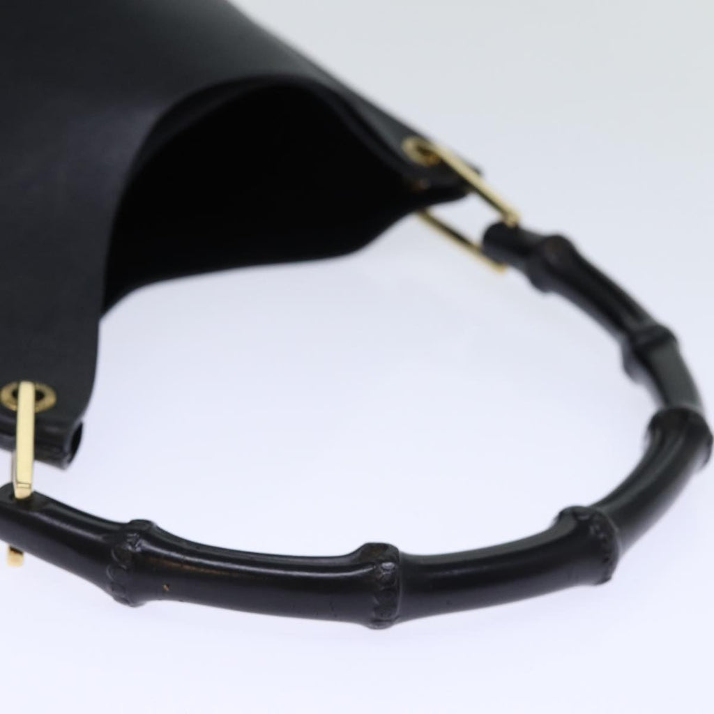 GUCCI Bamboo Shoulder Bag Leather Black 001 2113 1880 ep4100
