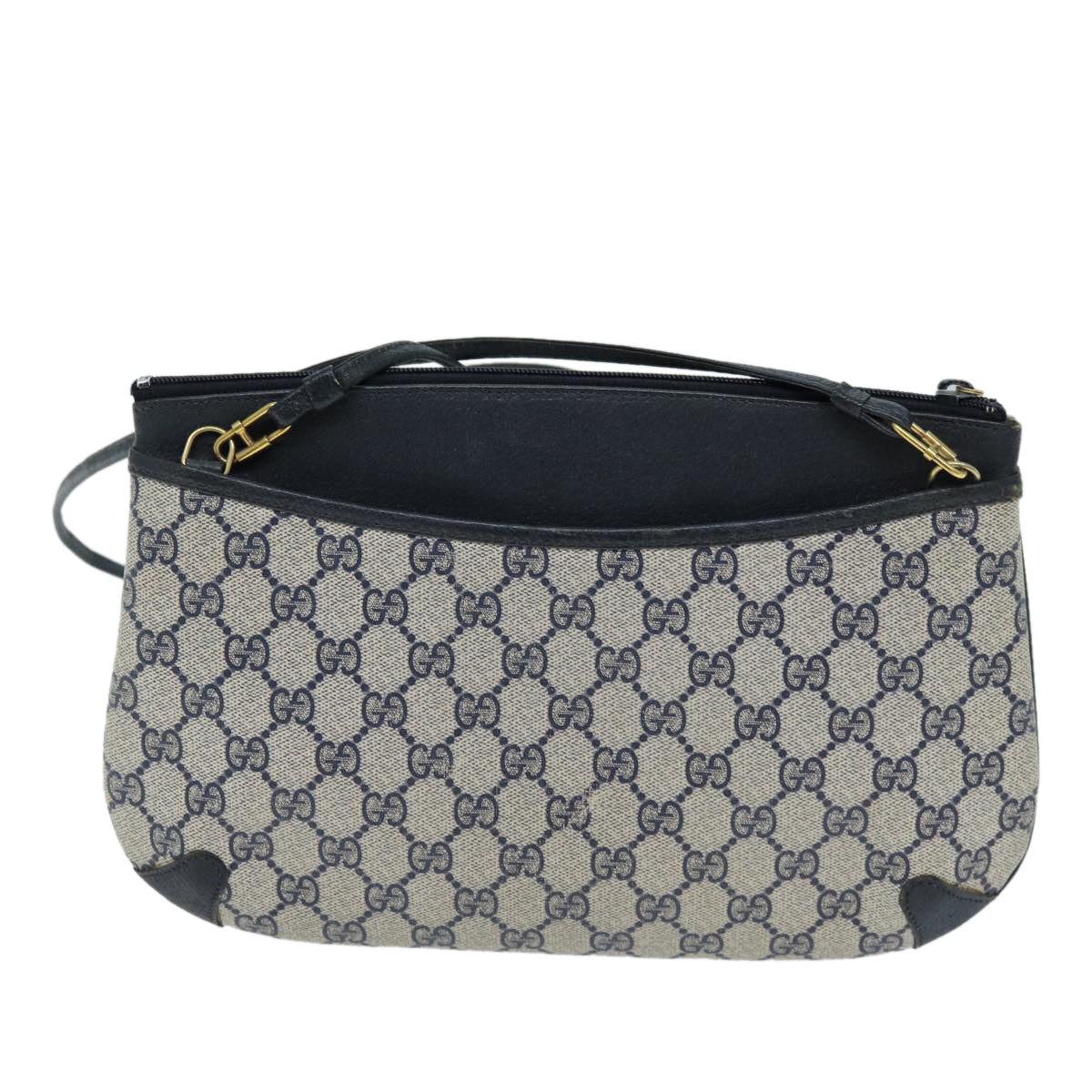 GUCCI GG Plus Supreme Sherry Line Shoulder Bag Navy Red 904 02 026 ep4106