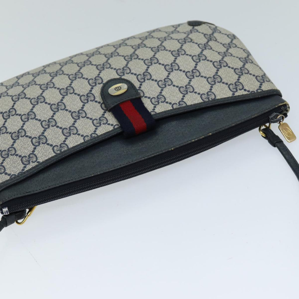GUCCI GG Plus Supreme Sherry Line Shoulder Bag Navy Red 904 02 026 ep4106