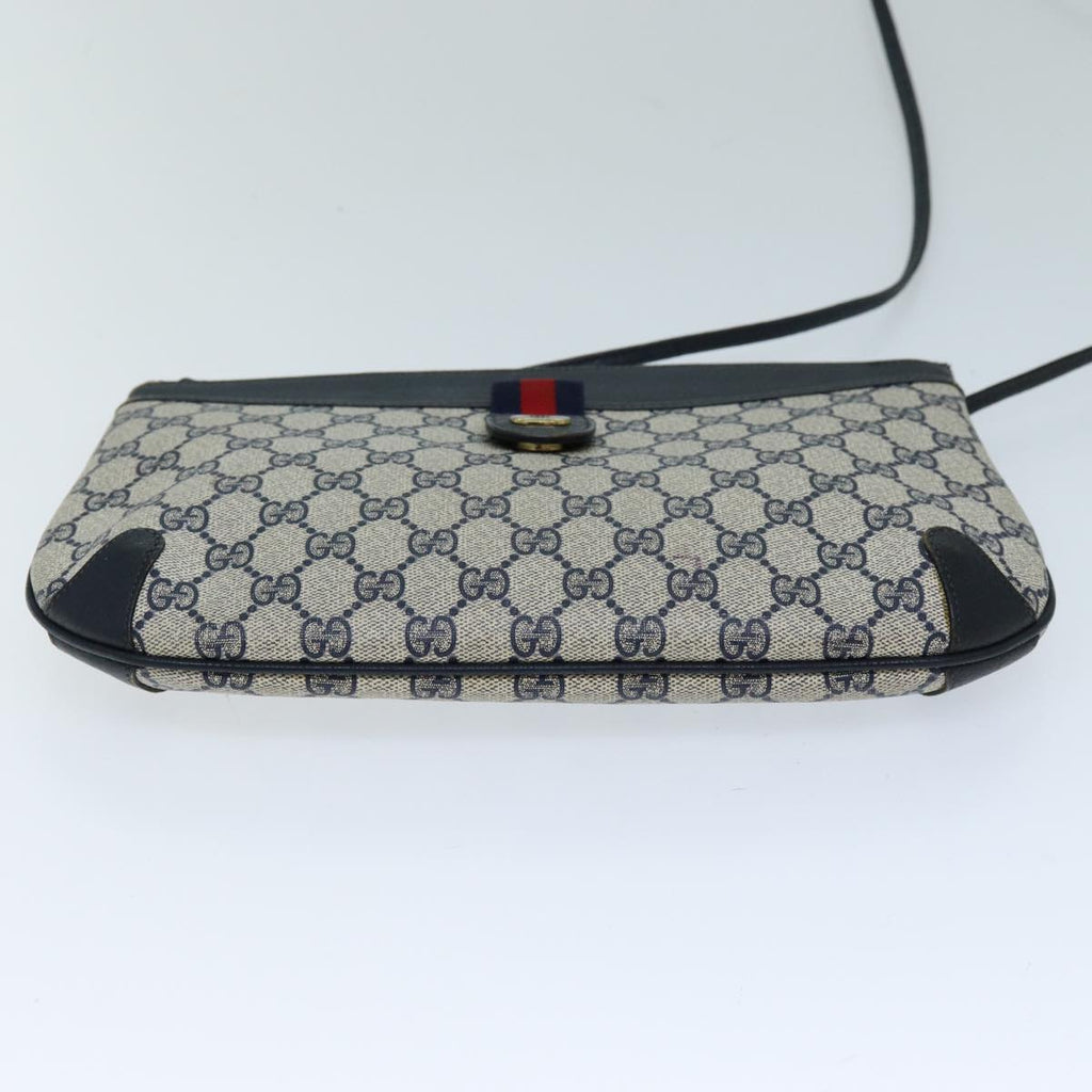GUCCI GG Plus Supreme Sherry Line Shoulder Bag Navy Red 904 02 026 ep4106