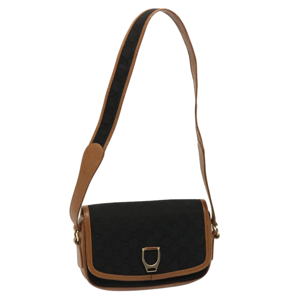 GUCCI GG Canvas Shoulder Bag Black ep4110