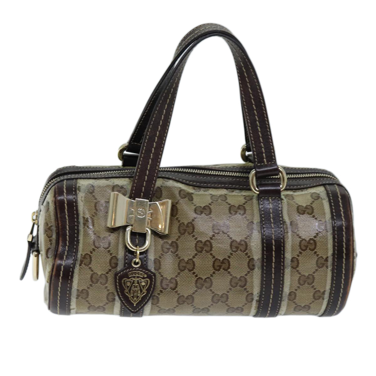 GUCCI GG Crystal Hand Bag Coated Canvas Beige 181485 ep4112