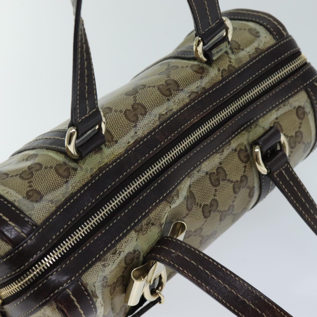 GUCCI GG Crystal Hand Bag Coated Canvas Beige 181485 ep4112