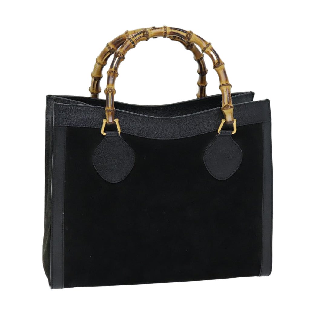 GUCCI Bamboo Hand Bag Suede Black 002 1186 2060 ep4123
