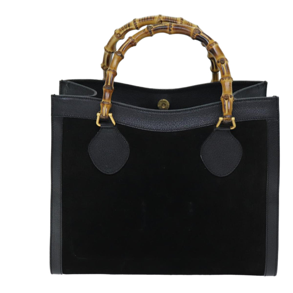 GUCCI Bamboo Hand Bag Suede Black 002 1186 2060 ep4123
