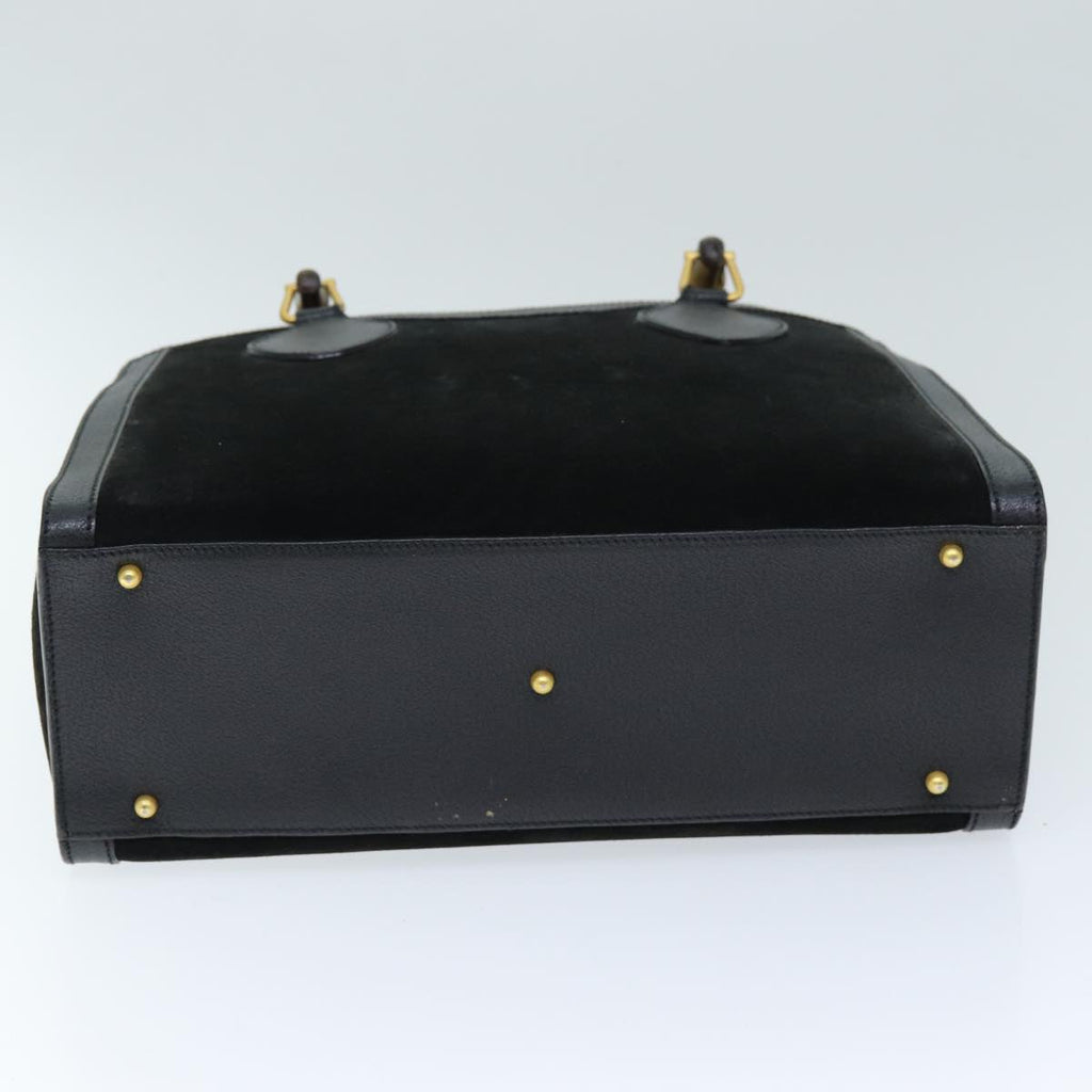 GUCCI Bamboo Hand Bag Suede Black 002 1186 2060 ep4123