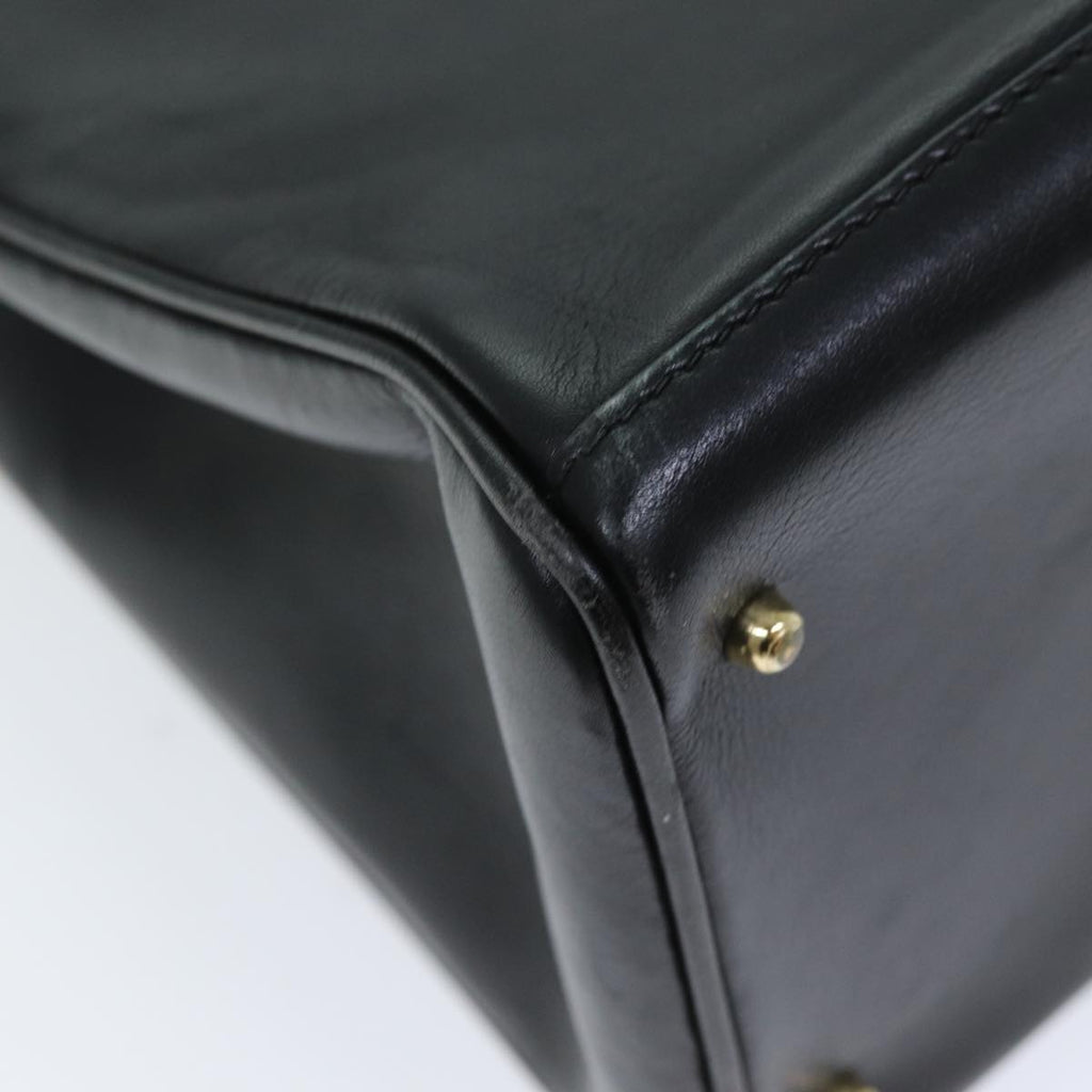 GUCCI Bamboo Hand Bag Leather 2way Black 002 123 0322 ep4124